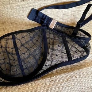 Black ERES bra approx 36C - underwire with delicate patterning